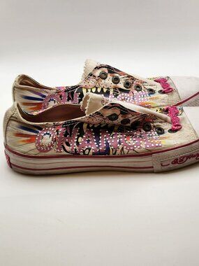 Ed Hardy sneakers sz 8 sz 39 Change low profile no laces well loved